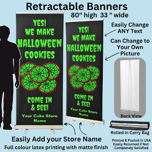 Fully Editable Halloween Cookies for Cake Store Retractable Banner