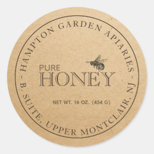 Fully Editable Kraft Beekeeper Honey Bee Label