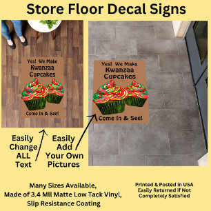 Fully Editable Kwanzaa Cupcakes Floor Decals