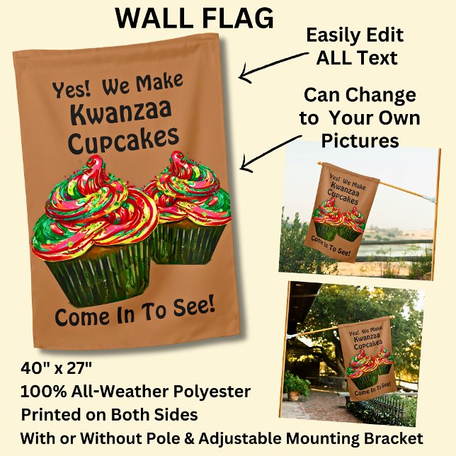 Fully Editable Kwanzaa Cupcakes for Cake Store  House Flag (Creator Uploaded)