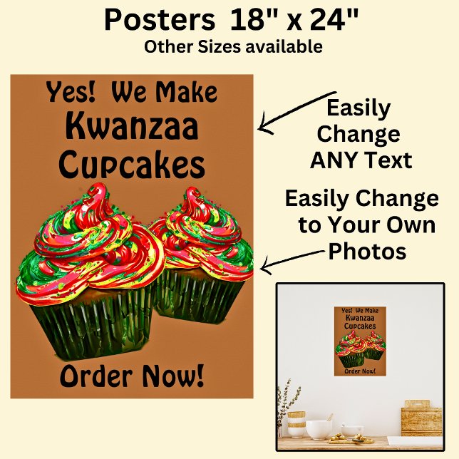 Fully Editable Kwanzaa Cupcakes Poster (Creator Uploaded)
