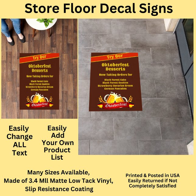 Fully Editable Oktoberfest Desserts for Cake Store Floor Decals (Creator Uploaded)