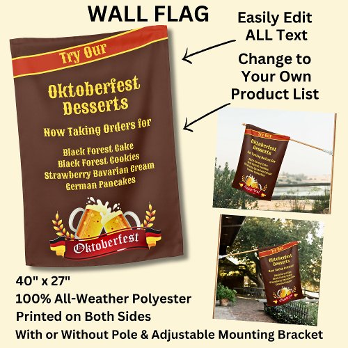 Fully Editable Oktoberfest Desserts for Cake Store House Flag