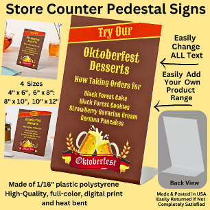Fully Editable Oktoberfest Desserts for Cake Store Pedestal Sign