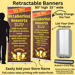 Fully Editable Oktoberfest Desserts for Cake Store Retractable Banner