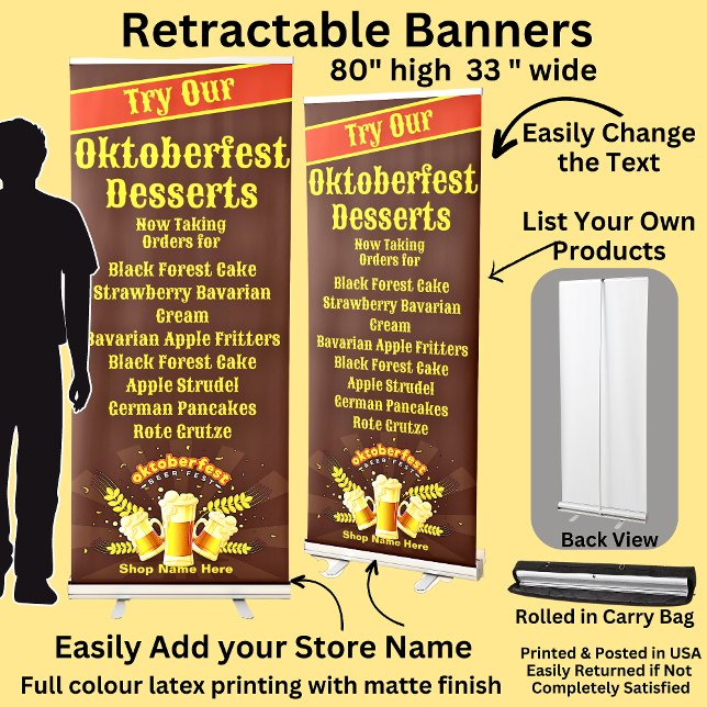Fully Editable Oktoberfest Desserts for Cake Store Retractable Banner (Creator Uploaded)