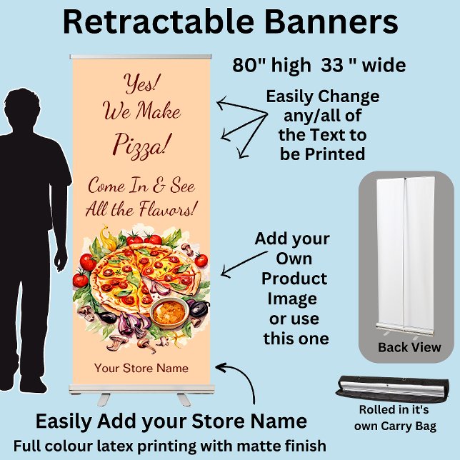 Fully Editable Pizza  Retractable Banner (Creator Uploaded)