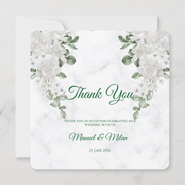 Fully Editable Simple and Elegant  Thank You Card (Front)