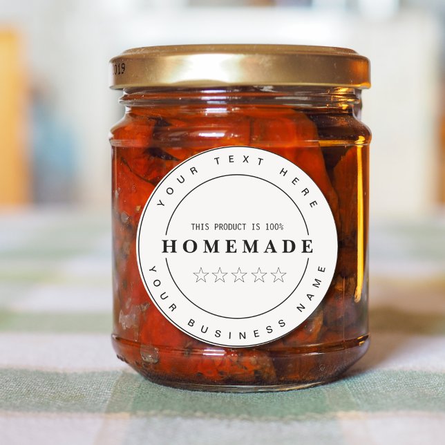 Fully editable Small Business HOMEMADE Classic Round Sticker (Creator Uploaded)