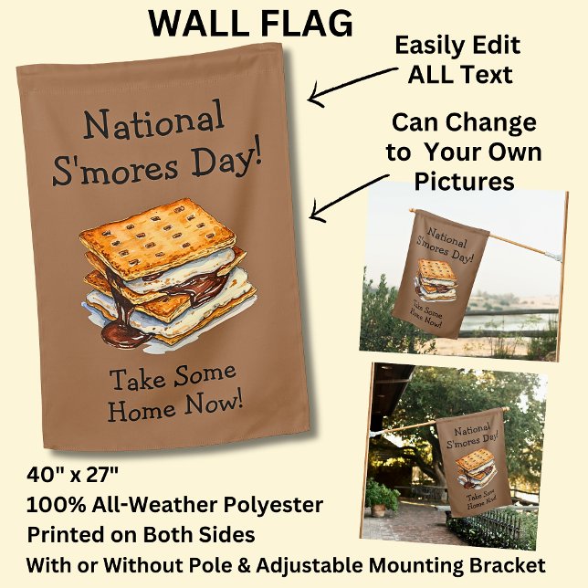Fully Editable S'mores Day House Flag (Creator Uploaded)