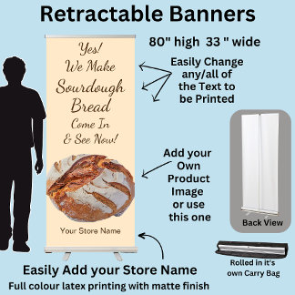 Fully Editable Sourdough Bread for Cake Store Retractable Banner