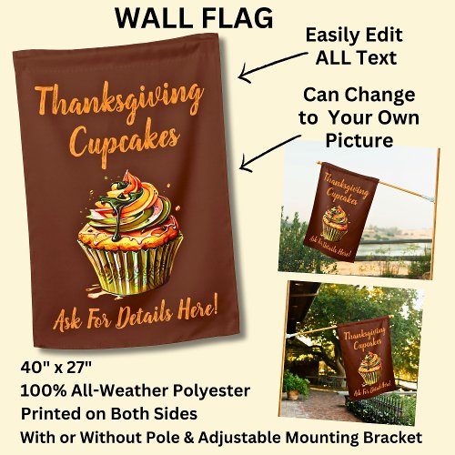 Fully Editable Thanksgiving Cupcakes Cake Store House Flag