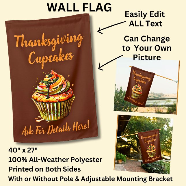 Fully Editable Thanksgiving Cupcakes, Cake Store House Flag (Creator Uploaded)