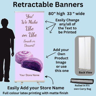 Fully Editable Ube Cakes for Cake Store Retractable Banner