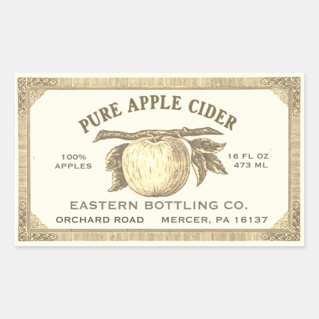 Fully Editable Vintage Golden Apple Cider Label (Front)
