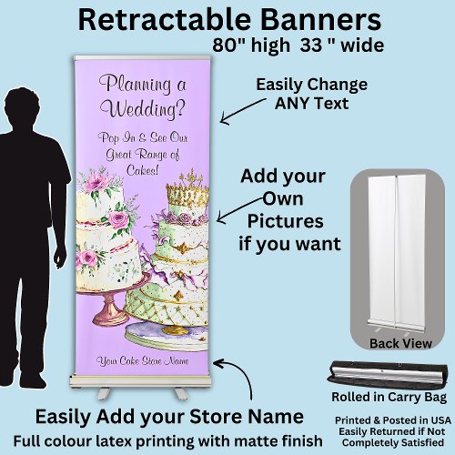 Fully Editable Wedding Cakes  Retractable Banner