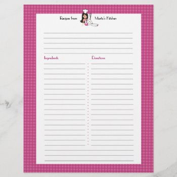 Fully Illustrated Recipe Page Custom Letterhead by ShopDesigns at Zazzle
