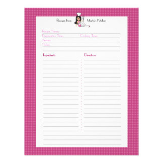 Fully Illustrated Recipe Page Custom Letterhead