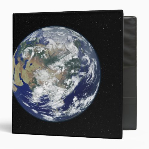 Fully lit Earth centered on Asia 3 Ring Binder