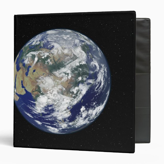 Fully lit Earth centered on Asia 3 Ring Binder (Front/Inside)