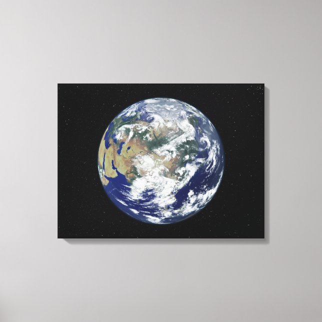 Fully lit Earth centered on Asia Canvas Print (Front)