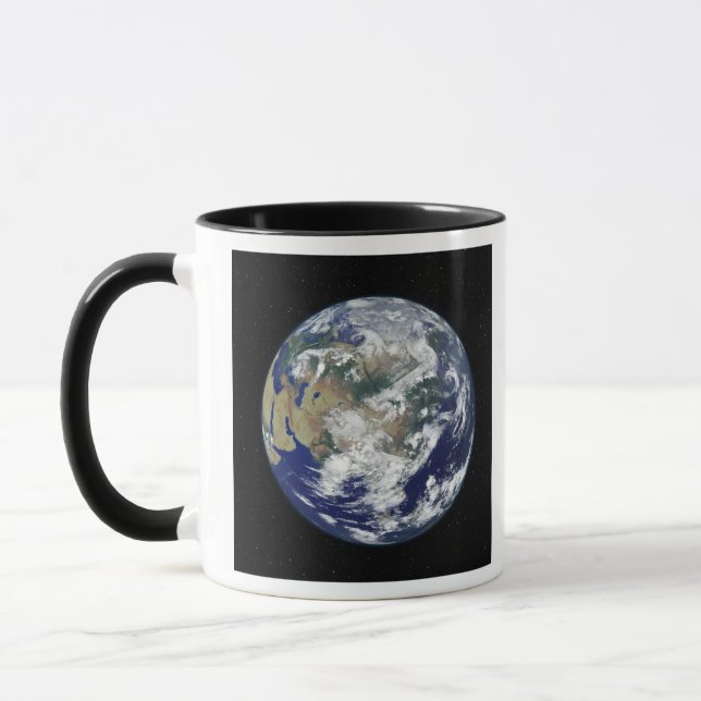 Fully lit Earth centered on Asia Mug (Left)