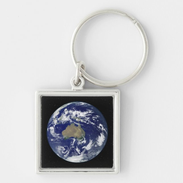 Fully lit Earth centered on Australia and Ocean Keychain (Front)