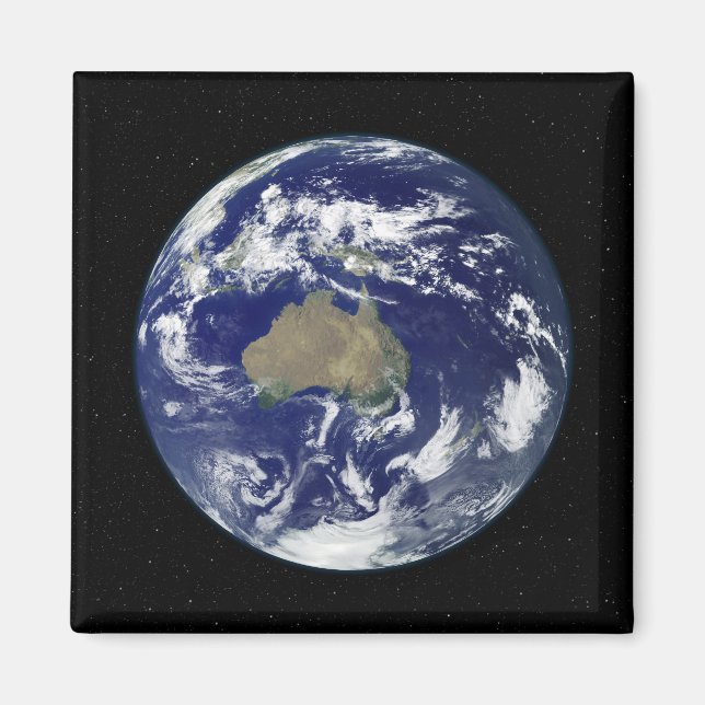 Fully lit Earth centered on Australia and Ocean Magnet (Front)