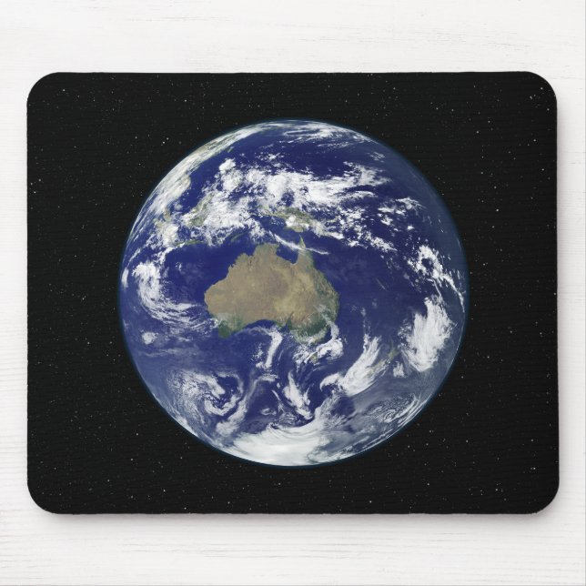 Fully lit Earth centered on Australia and Ocean Mouse Pad (Front)