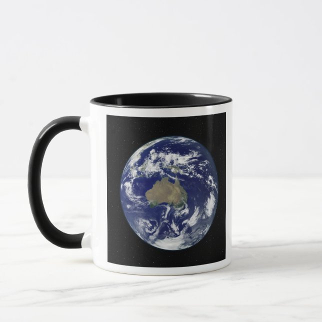 Fully lit Earth centered on Australia and Ocean Mug (Left)