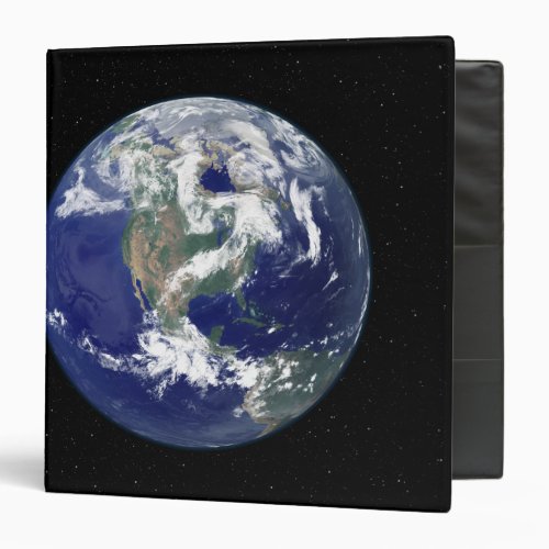 Fully lit Earth centered on North America 3 Ring Binder