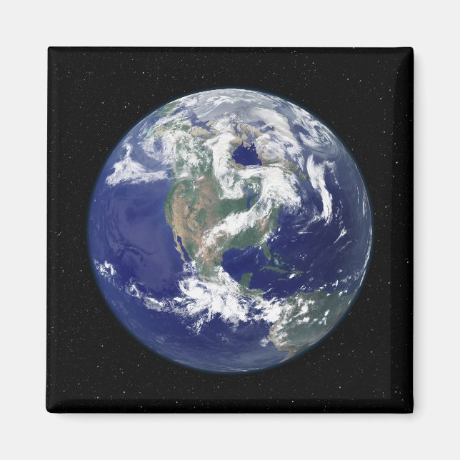 Fully lit Earth centered on North America Magnet (Front)