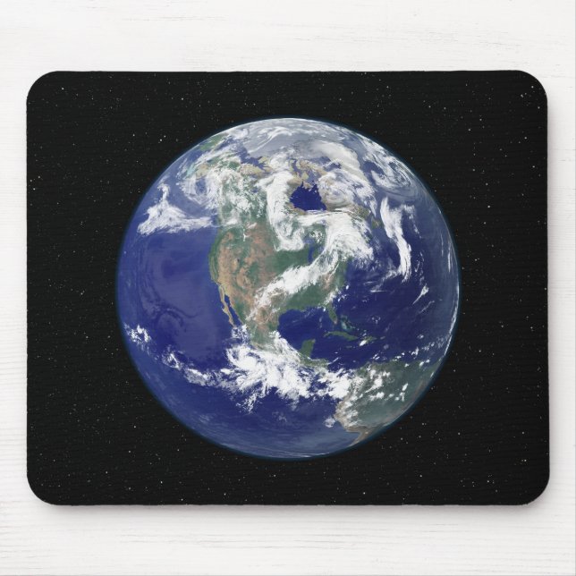 Fully lit Earth centered on North America Mouse Pad (Front)