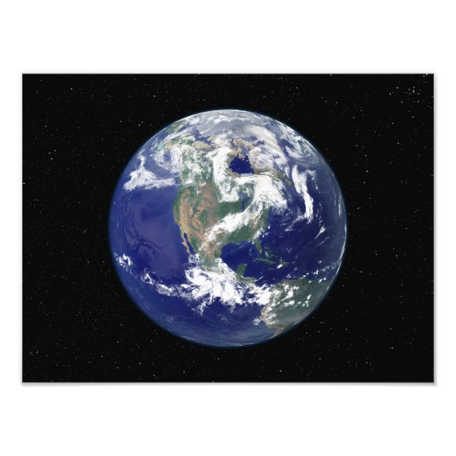 Fully lit Earth centered on North America Photo Print (Front)