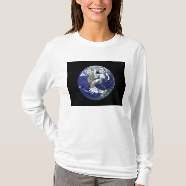 Fully lit Earth centered on North America T-Shirt (Front)