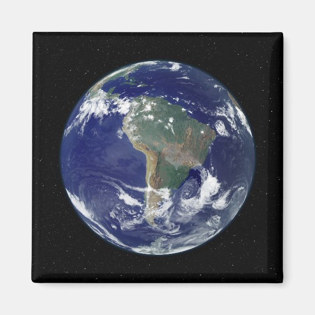 Fully lit Earth centered on South America Magnet (Front)