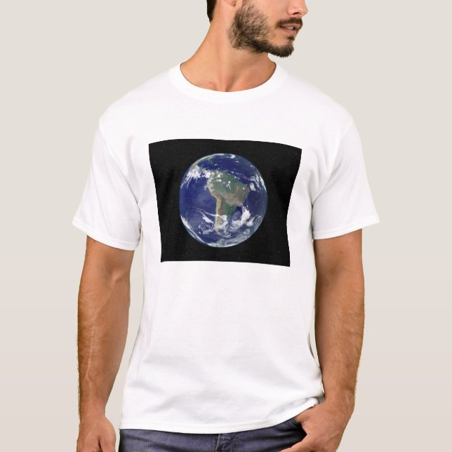 Fully lit Earth centered on South America T-Shirt (Front)