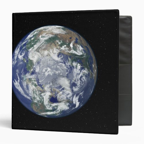 Fully lit Earth centered on the North Pole Binder