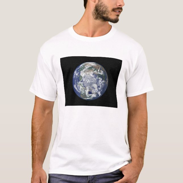 Fully lit Earth centered on the North Pole T-Shirt (Front)