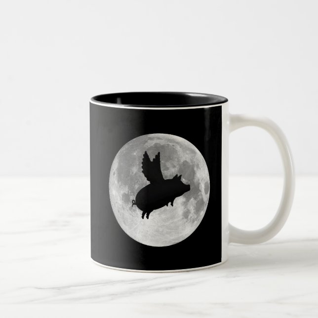 fully moon flying pig mug (Right)