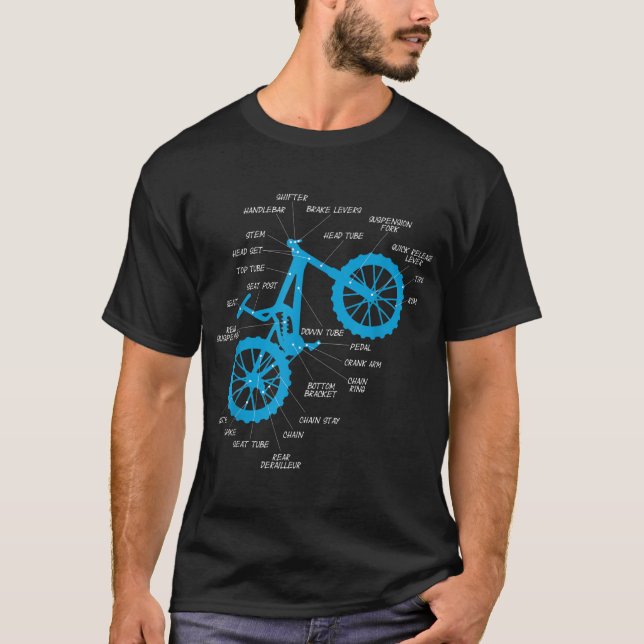 Fully MTB Anatomy - Mountain Bike Parts Cross Cycl T-Shirt (Front)