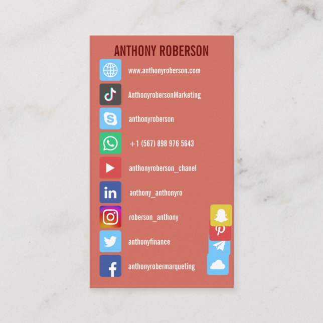 Fully personalize icons with 4 extra business card (Front)