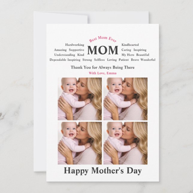 Fully Personalized Card For Mother (Front)