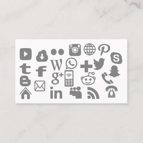 Fully personalized choose your social media icons business card