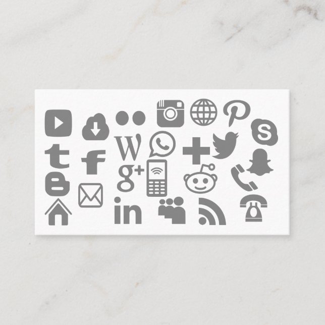 Fully personalized choose your social media icons business card (Front)