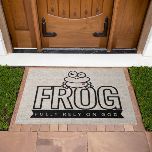 Fully Rely on God Christian Doormat
