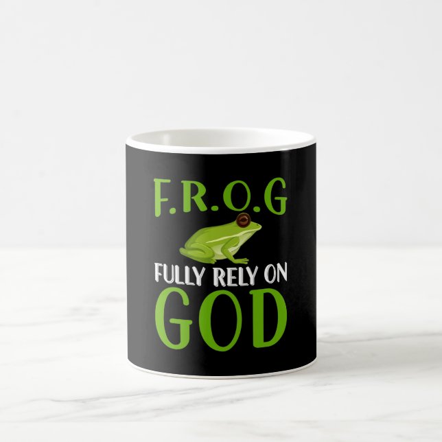 Fully Rely On God F. R. O. G - Frog Coffee Mug (Center)
