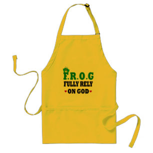 Fully Rely On God Frog Adult Apron