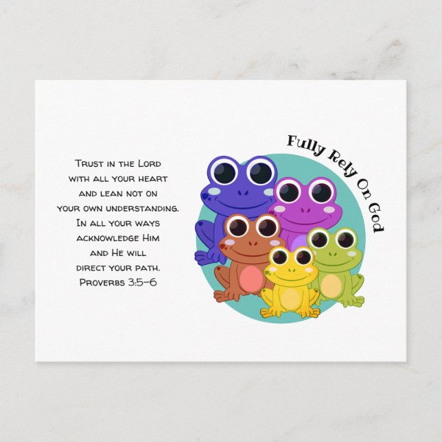 Fully Rely On God FROG Christian Encouragement Postcard (Front)