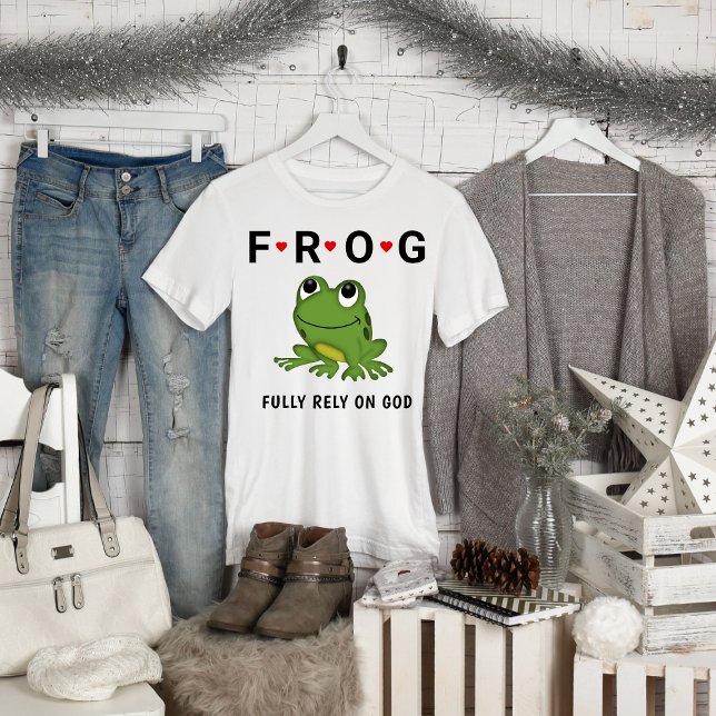   Fully Rely on God Frog Hearts   T-Shirt (Creator Uploaded)